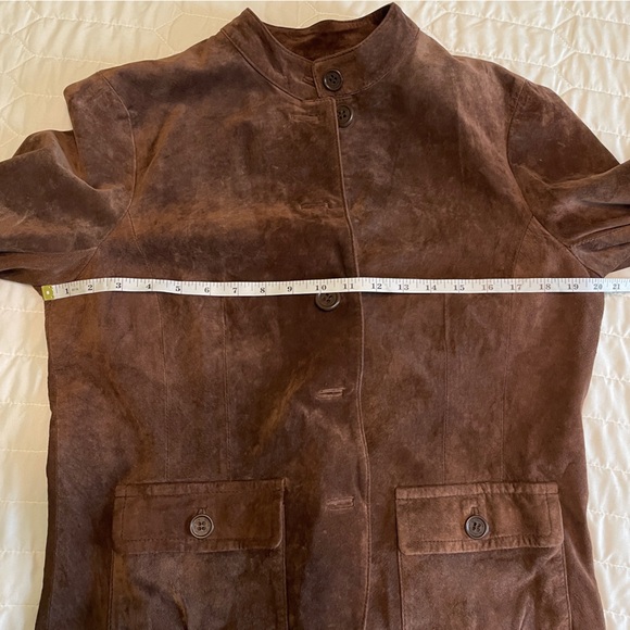 Liz Claiborne 100% Genuine Leather Suede Brown Jacket Large - Picture 10 of 10